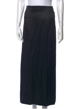 Peachoo + Krejberg Black 90s Minimalist Whimsigoth Modest Maxi Skirt